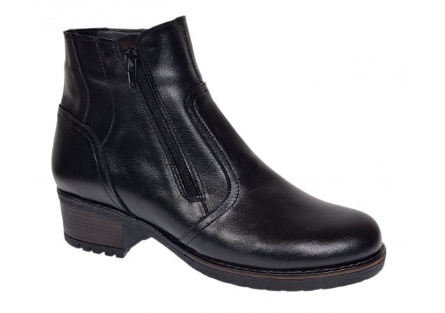Ghete dama din piele naturala negre imblanite G2NFER